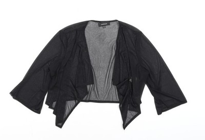 R&M Richards Damen Kimono Strickjacke schwarz transparent XL elegant leicht Lagenlook