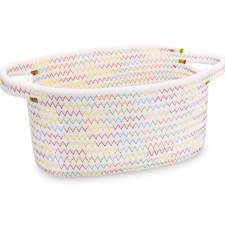 Small Cotton Rope Storage Basket, Mini Woven Shelf Bin, Boho Decor Gift