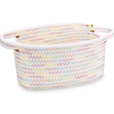 Small Cotton Rope Storage Basket, Mini Woven Shelf Bin, Boho Decor Gift