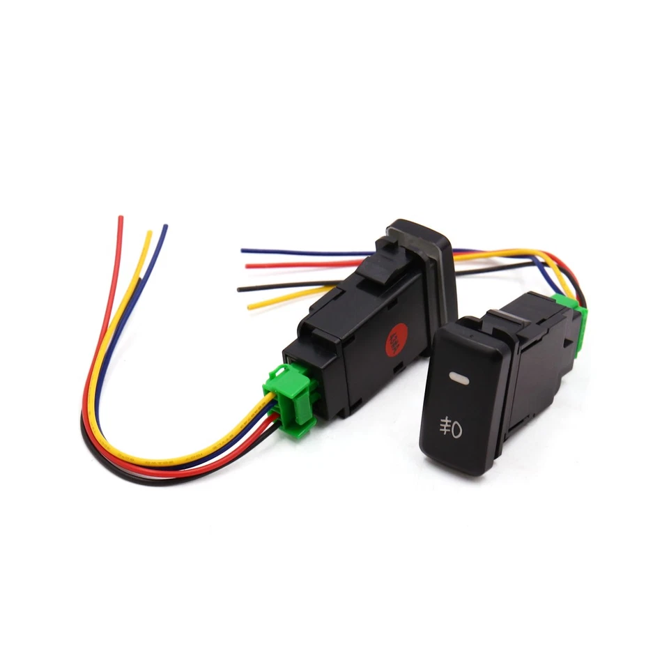 2 Pcs 4 Wire Car Vehicle Fog Lamp Light On/Off Switch Buttons Fit Per Nissan Foto 2 de 2