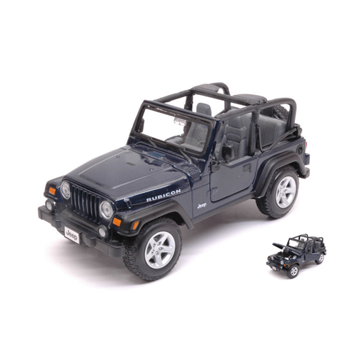 Jeep Wrangler Rubicon 1997 Dark Blue 1:27 Maisto Auto Stradali -D- Neues Modell-image