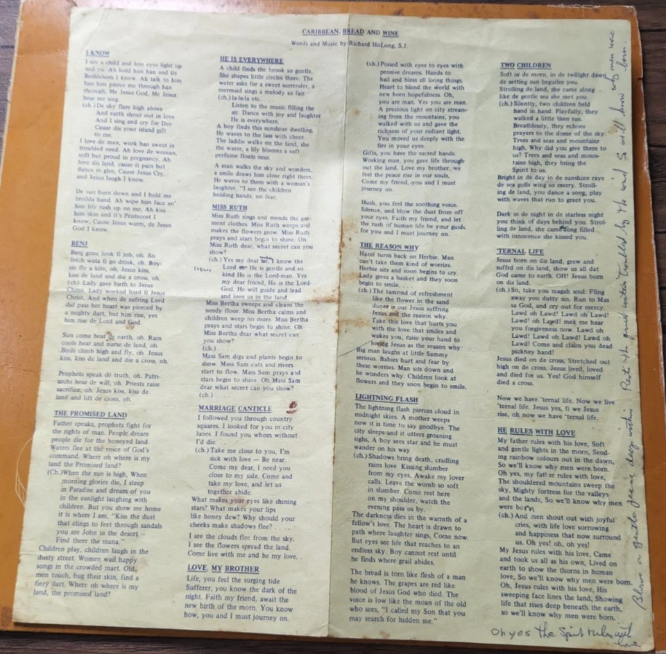 Richard Ho Lung & Friends "Caribbean Bread & Wine" Reggae LP Beverley's - Image 3 of 3