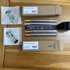 2 sets of 15mm Chrome Radiator Pipe Connectors and Stepped Flange 180mm