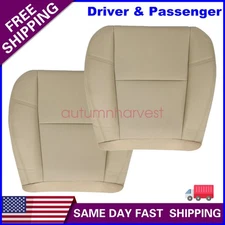 For 2007 2008 GMC Yukon Denali XL Driver & Passenger Leather AC Seat Cover Tan