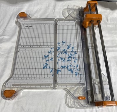 Fiskars Procision Rotary Bypass Trimmer Deluxe Folding Base Crafting Paper Cut