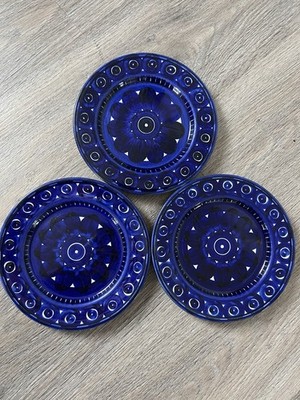 Set of 3 Vintage ARABIA Finland VALENCIA Ulla Procope Salad / Cake Plates MCM