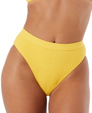 ROXY Haleiwa Textured Bikini bottom Golden Rod, Size M Womens yellow