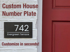 Personalised Floating House Number Sign Plaques Address Sign 3D Black & White