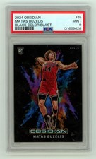 Matas Buzelis 2024-25 Obsidian Black Color Blast Prizm Case Hit Rookie RC PSA 9