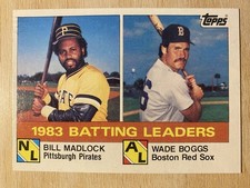 1984 Topps Baseball #131 1983 Batting Leaders Wade Boggs & Bill Madlock