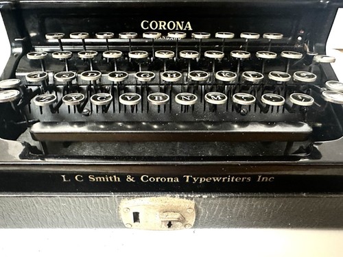 Vtg 1930s Smith Corona Standard Typewriter Floating-Shift Glossy Flat-Top w Case - 第 14/20 張圖片