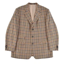 Daks Signature Vintage Check Plaid Blazer Jacket Mens sz 27 / US ~ 44 / EUR ~ 54