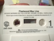 Fleetwood Mac LIVE - Cassette 1 - Warner Bros 1980 - Test Played