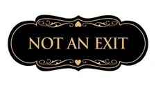 Designer Not an Exit SignBlack Gold - Large