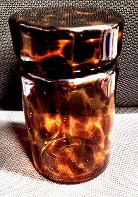 Stunning 1950's Signed 'Barovier e Toso' Murano Tortoiseshell Jar with Lid WOW!