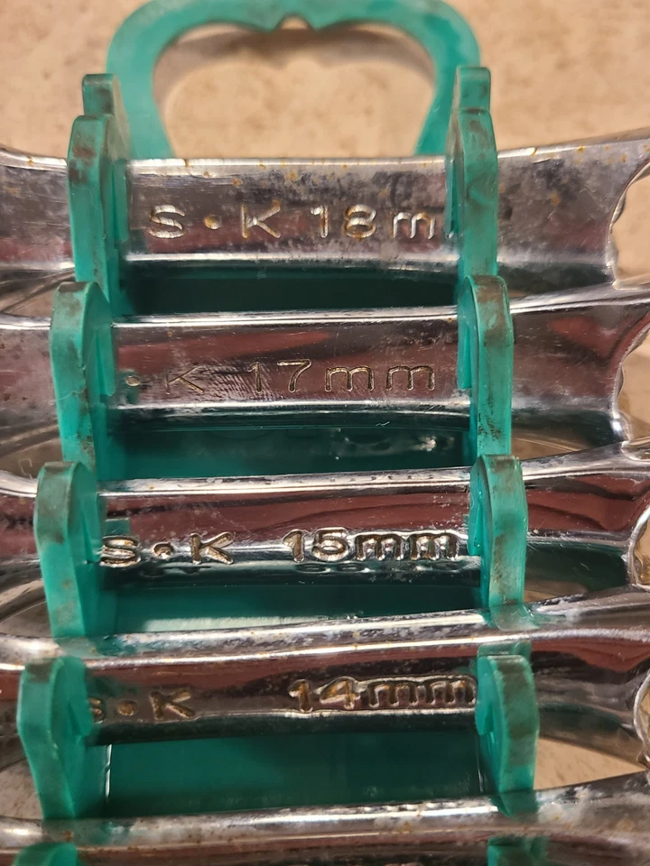SK Stubby Combination Wrench Set Metric 7 Pieces 12 Pt. Made In USA. K7 - Image 2 of 4