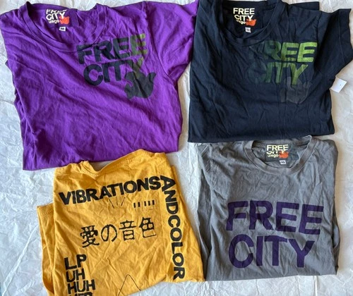 1 FREE CITY SHIRT GRAY PURPLE NEIGHBORHOOD UH HUH HER DOVE CLASSIC XS, S, M NEW! - product listing photo