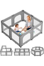 Portable Playpen for Babies and Toddlers Adjustable Shape 56x56x28 21sqft Fence