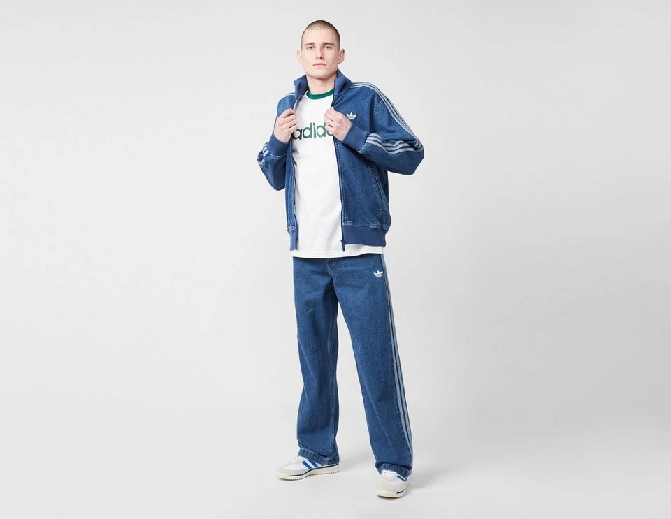 Calça jeans Adidas Originals Adicolor denim Firebird 38 nova com etiquetas - Imagem 3 de 4