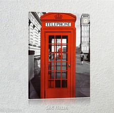 Telephone QUADRO STAMPA SU TELA 50x70 cm CABINA TELEFONICA ROSSA LONDRA ARREDO