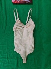 NEW Shaperx Bodysuit Beige Size Large/Xlarge Style 5215 Nylon/Spandex