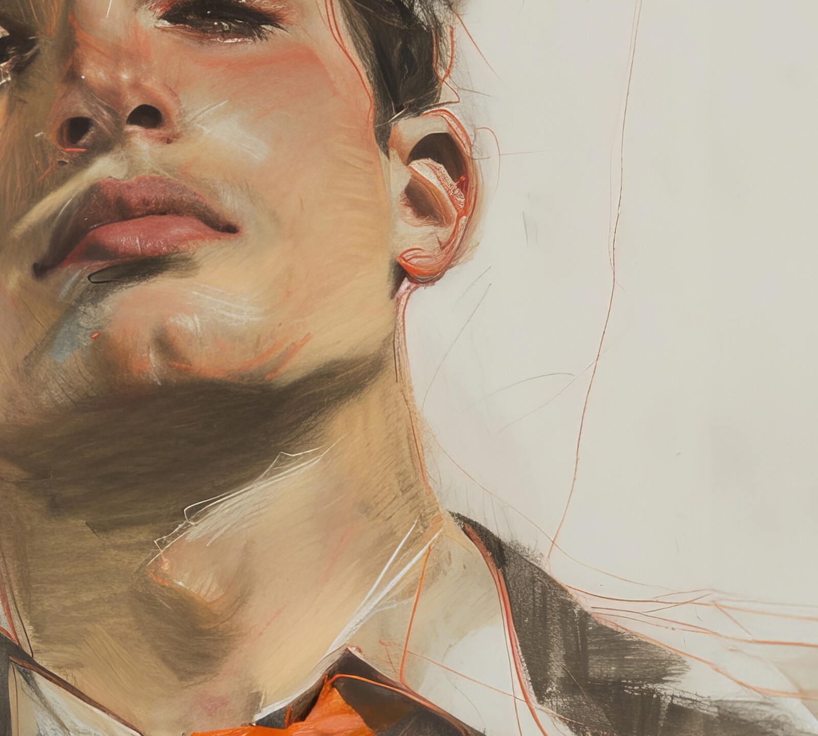 Bold Confident Man Portrait, Oil Painting Print 5"x7" on Matte Paper