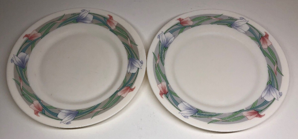 Lot De 6 Petites Assiettes Plates Arcopal France - Décor Floral - D 19 Cm