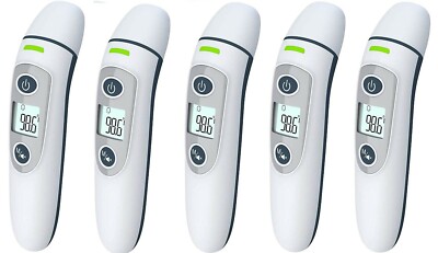 5) Ear Forehead Thermometer Digital Infrared Temporal Thermometer w/ Fever Alarm