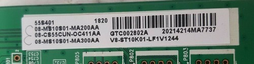 Used TCL 55S401 TV Main Board - (40-MST10S-MAE4HG) 08-MS10S01-MA200AA Part - Picture 3 of 4