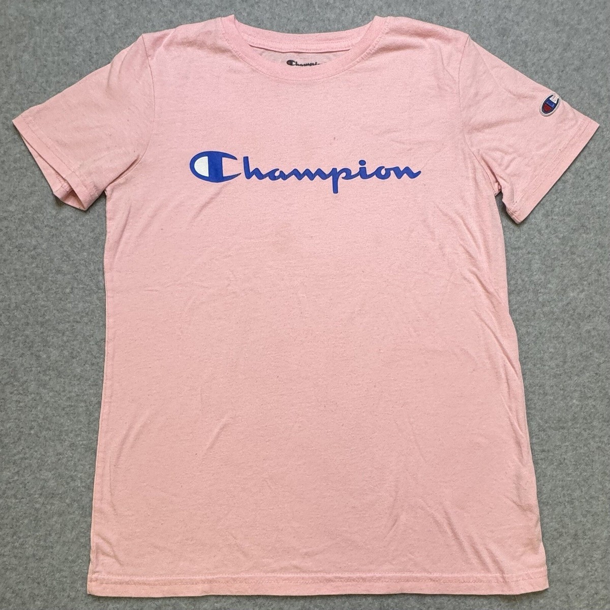 Boys Champion Baby Pink T-shirt Size Youth Large Crew Neck Logo | eBay