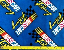 Tina Scrap NASCAR Race Sport Car Cotton Quilt Fabric 9"x21" Vibrant Racing