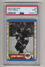 1989 O-Pee-Chee #8 John Tonelli  PSA 9 Los Angeles Kings Free Shipping!