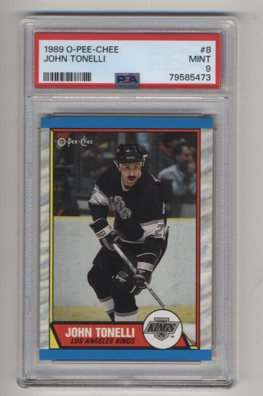 1989 O-Pee-Chee #8 John Tonelli  PSA 9 Los Angeles Kings Free Shipping!