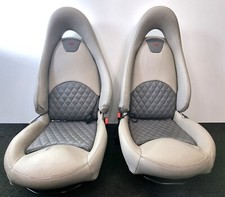 TVR Tuscan Seats Dove Grey Leather With Carbon Fibre Back Panel