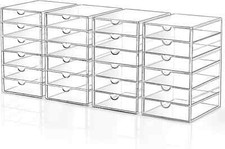 24-Drawer Acrylic Makeup Organizer for Desk, Bathroom, Jewelry Storage