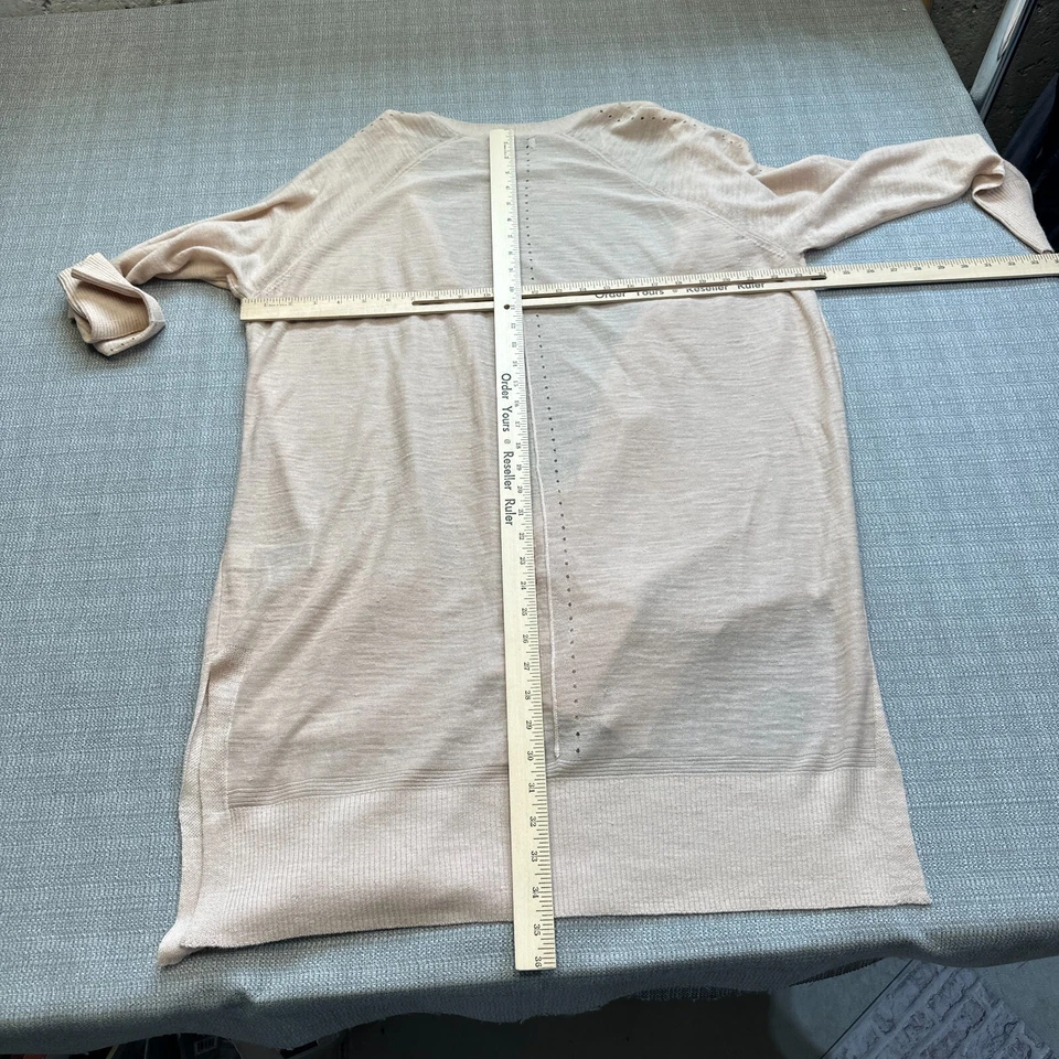 Boho Cardigan Sweater Womens 16 Linen Blend Long Lightweight Blush Pink - Image 4 of 4