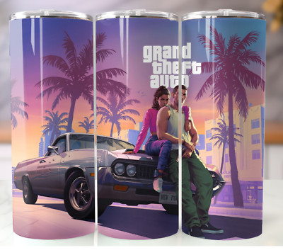 Grand Theft Auto Insulated Tumbler with Straw - Stainless Steel Mug