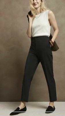Banana Republic FACTORY High Rise AirStretch Taper Pant-Black NWT Large #717688 | eBay