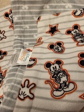 Disney Mickey Mouse Stars Striped Muiti-Multi-Color Plush Baby Crib Blanket