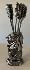 Singapore Vintage Retro Cocktail Forks Appetizer Picks (6) Lion Fish Tail Decor