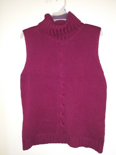 Cotton Knit Sweater Vest Raspberry | eBay