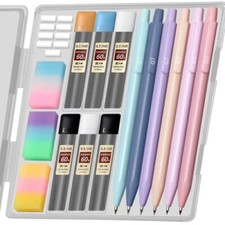 Cute Pastel Mechanical Pencil Set - 6PCS Mechanical Pencils 0.5  0.7mm, 6 Pink
