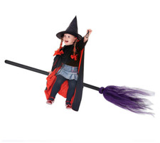 Kids Girls Toys Halloween Broom Hanging Witches Broomstick Cosplay Props Party