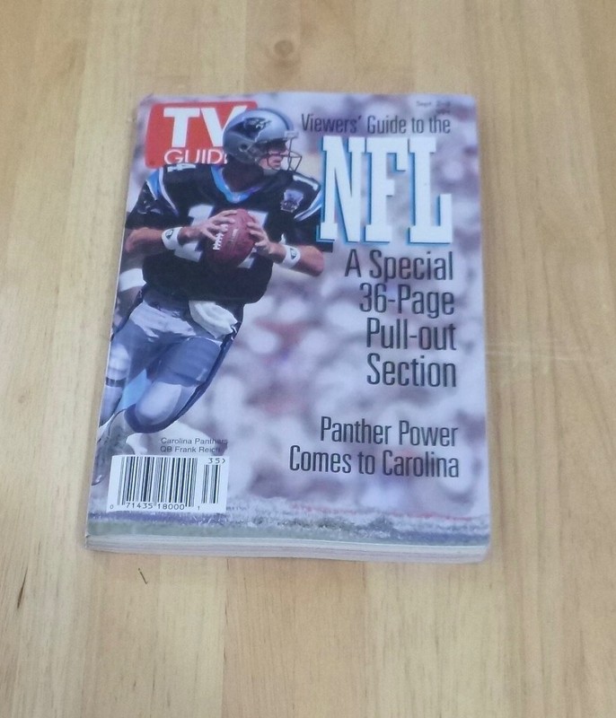 TV Guide Sept 2-8  1995 NFL Panther QB/ Special 36 pg  Pull Out Charlotte NC Ed