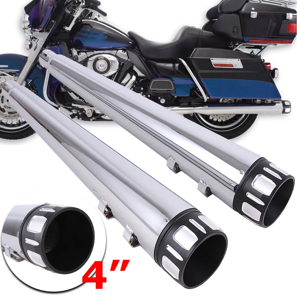4" DNA Megaphone Slip Ons Mufflers Exhaust For Harley Touring 95-16 Street Glide Foto 2 de 4