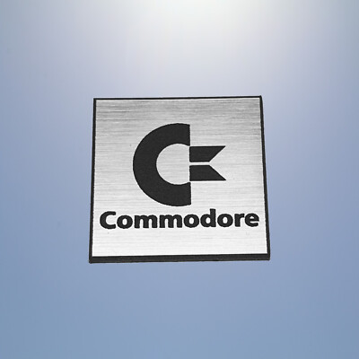 Commodore 25x25mm Badge Emblem ASK Logo Aufkleber Sticker Platte Ersatz Tag