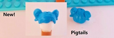 LEGO Minifigure Hair Blue Girl Pigtails Punky Child Toddler Friends Wig