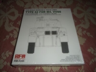 RYEFIELD MODEL RM-5044, 1/35 TYPE 62 FOR M4 VVSS WORKABLE TRACK PLASTIC MODEL