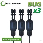 Gardner Tackle Nano Bug Bite Indicators Black (Set of 3) - Carp Fishing Bobbins