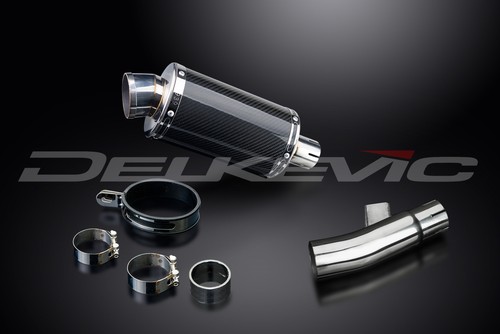Honda NC750X 2014-2015 Slip On 9" Oval Carbon Exhaust Muffler Kit - Picture 3 of 4